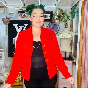 Spense Red Tailored Blazer Jacket Size Small